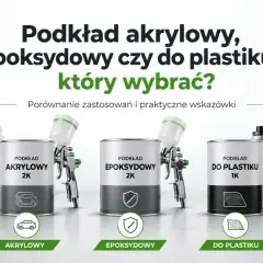 Porównanie podkładów: akrylowy, epoksydowy i do plastiku. Dowiedz się, jakim papierem szlifować podkład epoksydowy, by uzyskać idealną powierzchnię.