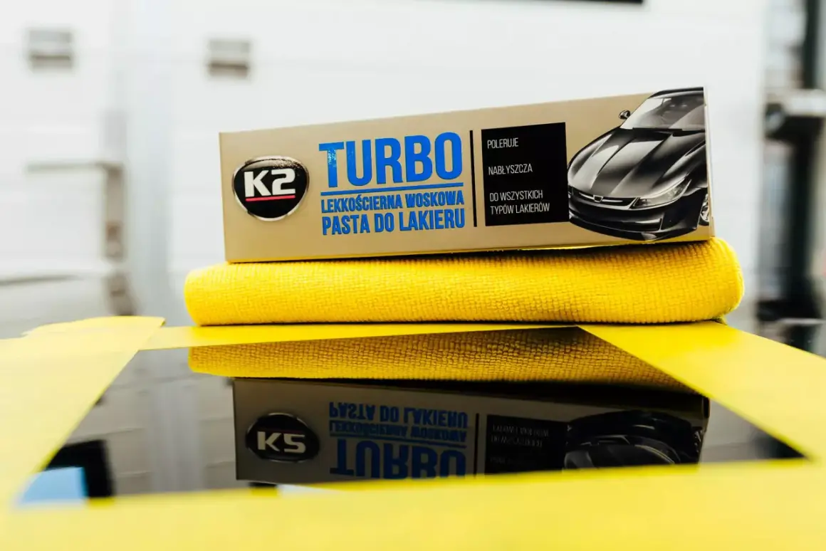 K2 Turbo - lekkościerna pasta do lakieru, idealna do domowego sposobu na wypolerowanie samochodu.