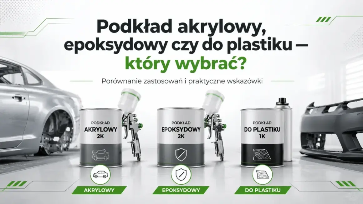 Porównanie podkładów: akrylowy, epoksydowy i do plastiku. Dowiedz się, jakim papierem szlifować podkład epoksydowy, by uzyskać idealną powierzchnię.
