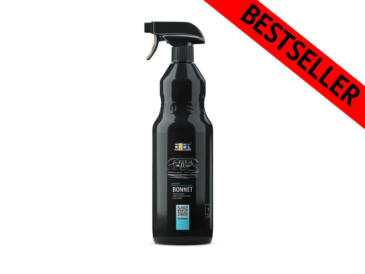 Czarny spray ADBL Bonnet do czyszczenia podsufitki i tapicerki. Dowiedz się, adbl bonnet jak używać, by odświeżyć wnętrze auta.
